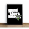 Quadro Decorativo Poster Gta 5 Capa Logo Game - 1