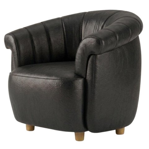Poltrona Decorativa Alce Pes Madeira Courino Tcs 724 Moll