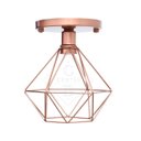 Ver imagem 1 de Lustre de Teto Industrial Plafon Retrô Aramado Diamante Rose Gold