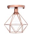 Ver imagem 1 de Lustre de Teto Industrial Plafon Retrô Aramado Diamante Rose Gold