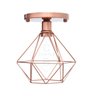 Lustre de Teto Industrial Plafon Retrô Aramado Diamante Rose Gold - 1