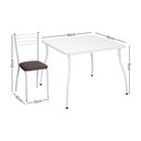 Ver imagem 2 de Conjunto Mesa de Jantar 90cm com 4 Cadeiras Multimóveis Cr50134 Branco/marrom
