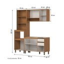 Ver imagem 4 de Cozinha Compacta Venaly 9 Portas 2 Gavetas com Vidro Reflecta CEC280 Cinamomo/Off White - Henn
