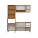 Ver imagem 3 de Cozinha Compacta Venaly 9 Portas 2 Gavetas com Vidro Reflecta CEC280 Cinamomo/Off White - Henn