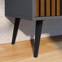 Ver imagem 3 de Kit Aparador Buffet Wood New 3 Portas e Mesa de Cabeceira Dream 2 Gavetas Cinza Ripado Cinamomo