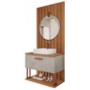 Ver imagem 2 de Gabinete Suspenso com Cuba, Painel Ripado e Espelheira 80cm Mari Espresso Móveis