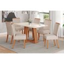Ver imagem 1 de Conjunto: Mesa Sala Jantar Lins C/ Tampo Madeirado C/ Vidro Curvo 160x90cm e 6 Cadeiras Malu Nature/