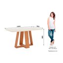 Ver imagem 5 de Conjunto: Mesa Sala Jantar Lins C/ Tampo Madeirado C/ Vidro Curvo 160x90cm e 6 Cadeiras Malu Nature/
