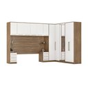 Ver imagem 1 de Guarda-Roupa Casal Demóbile Escócia com 7 Peças, 11 Portas e 9 Gavetas com Espelho Amêndola/Branco