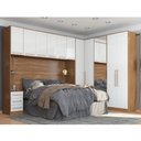 Ver imagem 2 de Guarda-Roupa Casal Demóbile Escócia com 7 Peças, 11 Portas e 9 Gavetas com Espelho Amêndola/Branco