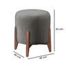 Puff Estofado Decorativo para Sala Redondo Luxo Thor Linho:cinza - 3