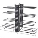 Ver imagem 4 de Organizador Panelas Frigideiras Rack Inox Ajustavel Armarios Bancadas Suporte Multiuso Grande 8 Divi