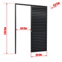 Ver imagem 2 de Porta de Correr Suspensa Veneziana Esq L.25 Preta 210x70 Brimak