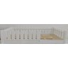 Cama Solteiro Base Montessoriana Madeira Maciça Pinus - Branco - Grade Cercadinho Completa - 1