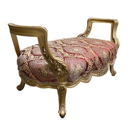Recamier Namoradeira Sofá Clássico com Estofado Vermelho - 63x123x70cm - 5