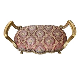 Recamier Namoradeira Sofá Clássico com Estofado Vermelho - 63x123x70cm - 4