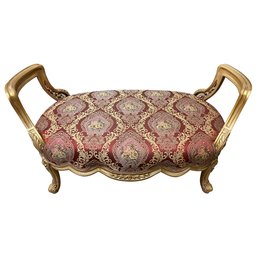 Recamier Namoradeira Sofá Clássico com Estofado Vermelho - 63x123x70cm - 3