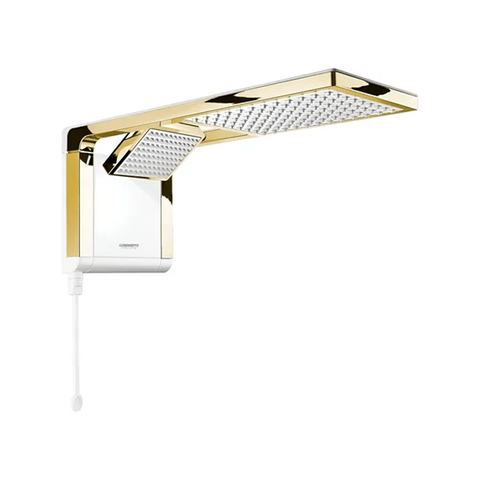 Chuveiro Branco Matte Gold Eletronico Lorenzetti Acqua Duo 220/7800 - Lorenzetti