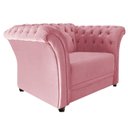 Ver imagem 1 de Poltrona Decorativa Chesterfield Sofia Suede Rosa Bebê