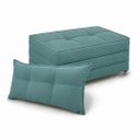 Ver imagem 1 de Puff Cama Dobravel 90cm Solteiro com Rodizios e Almofada Cor: Suede Verde Petróleo