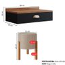 Kit Quarto Gaveta Suspensa Penteadeira Camarim Preto/freijó Puff Banqueta Estofada Redonda Bege-rpm - 7
