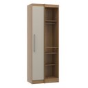 Ver imagem 1 de Armário Guarda Roupa de Canto Modulado Selene 80x218 Cm Mdp Carvalho 6006 Menu