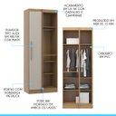 Ver imagem 2 de Armário Guarda Roupa de Canto Modulado Selene 80x218 Cm Mdp Carvalho 6006 Menu