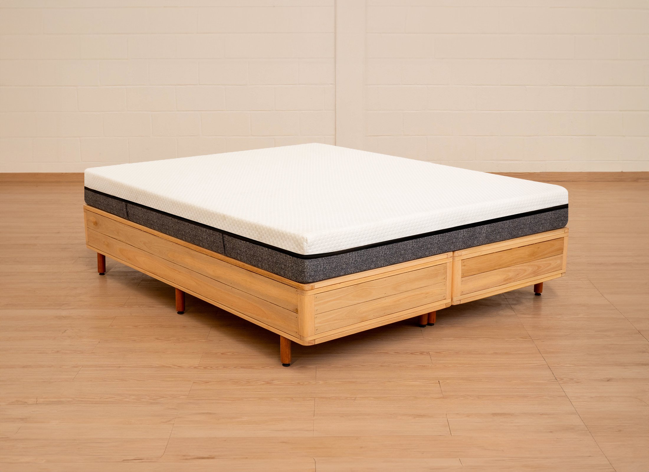 Cama Box Rústica King Size Bipartida Serenelife - Natural - 2