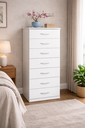 Ver imagem 2 de Cômoda Vane 7 Gavetas Alta Organizador Quarto MDP 017 :Branco