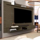 Ver imagem 4 de Painel Suspenso para TV Roma 60 pol 170cm MDF Castanho Milani Movelaria