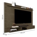 Ver imagem 6 de Painel Suspenso para TV Roma 60 pol 170cm MDF Castanho Milani Movelaria