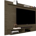 Ver imagem 3 de Painel Suspenso para TV Roma 60 pol 170cm MDF Castanho Milani Movelaria