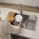 Ver imagem 5 de Cuba Gourmet Dubai Inox 304 Pia Cozinha 70x40 cm com Tábua de Corte Calha e Dispenser Cozix