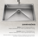 Ver mais imagens de Cuba Gourmet Dubai Inox 304 Pia Cozinha 70x40 cm com Tábua de Corte Calha e Dispenser Cozix