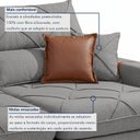 Ver imagem 6 de Sofá Retrátil e Reclínavel 3 Lugares Pés em Madeira Maciça 250cm Zara Yescasa