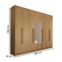 Ver imagem 4 de Guarda-roupa Ele e Ela 8 Portas 4 Gavetas com Espelho Cinamomo - Panorama Móveis
