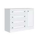 Ver imagem 3 de Cômoda Grande para Quarto de Casal Americana 1 Porta 4 Gavetas Yescasa