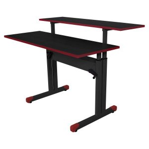 Mesa Gamer Connect Pro com Regulagem de Altura Detalhe Vermelho - Preto/Vermelho
