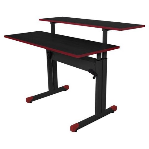Mesa Gamer Connect Pro com Regulagem de Altura Detalhe Vermelho - Preto/Vermelho