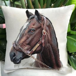 Almofada cheia em Jacquard Cavalo Preto - 1