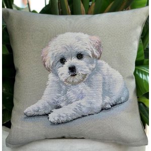 Almofada cheia em Jacquard Maltês