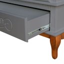 Ver imagem 4 de Cristaleira com 2 Portas 1 Gaveta e Laterais em Vidro Pés Luiz Xv 5115 Genebra - Cinza/pinhão