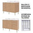 Ver imagem 4 de Armário de Cozinha Completa Modulada Reta 5 Peças 180cm Cz1102 Dália Tecnomóbili