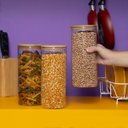 Ver imagem 6 de Kit 3 Potes de Vidro 1,6l Tampa de Bambu Herméticos Redondos - Tüd