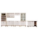 Ver imagem 2 de Cozinha Completa Modulada 7 Peças MDF Joy Branco/Off White/Nogueira