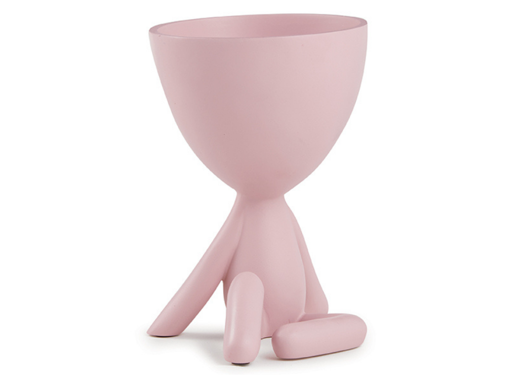 Cachepot Rosa Decorativo Poliresina Robert Perna Levantada - 1