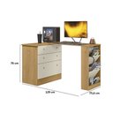 Ver imagem 3 de Cômoda com Mesa Giratória Gamer Freijó Off White Qmovi