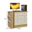 Ver imagem 2 de Cômoda com Mesa Giratória Gamer Freijó Off White Qmovi