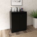 Ver imagem 2 de Balcão para Escritório Home Office 68cm 2 Portas com Chave Me4149 Cor:preto