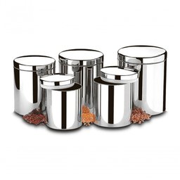 Conjunto de Potes Porta Mantimentos com Tampa Brinox Suprema 5 Peças Inox - 1